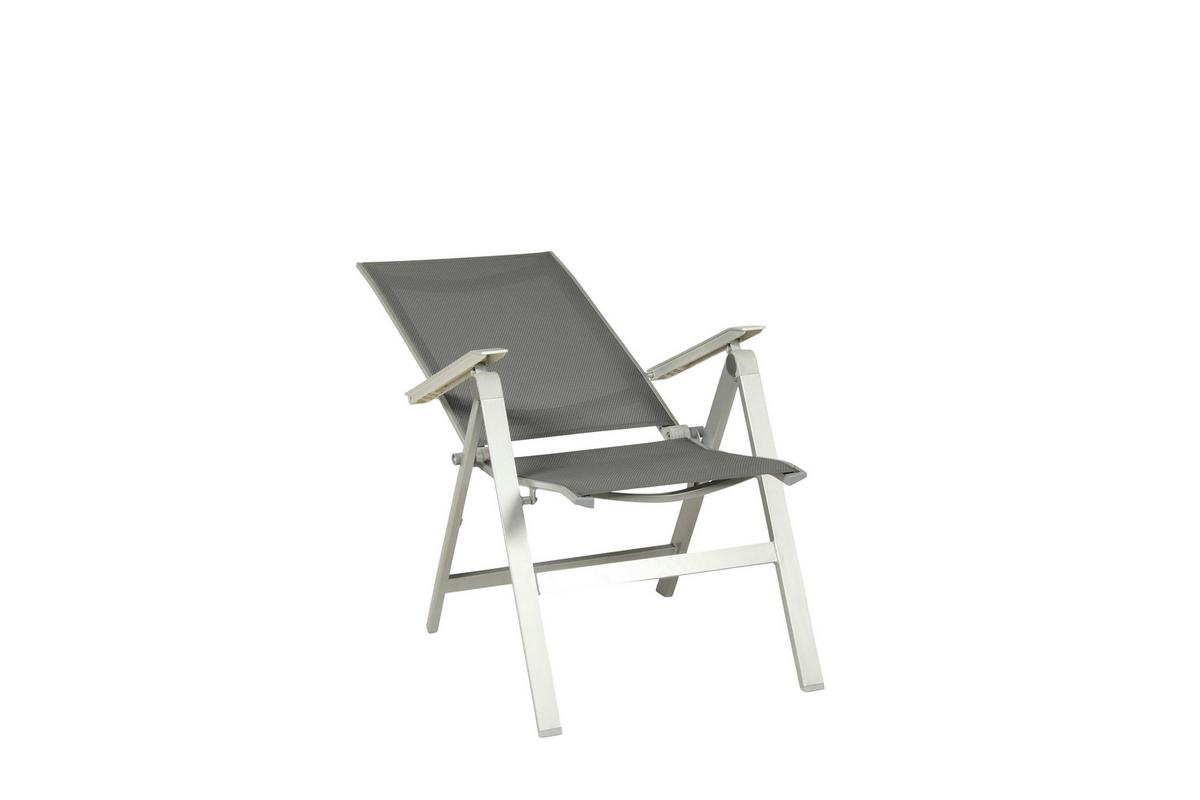 Gartensessel klappbar Urban Aluminium - Platinfarben/Graphitfarben, Basics, Metall (61/113/67cm) - Acamp