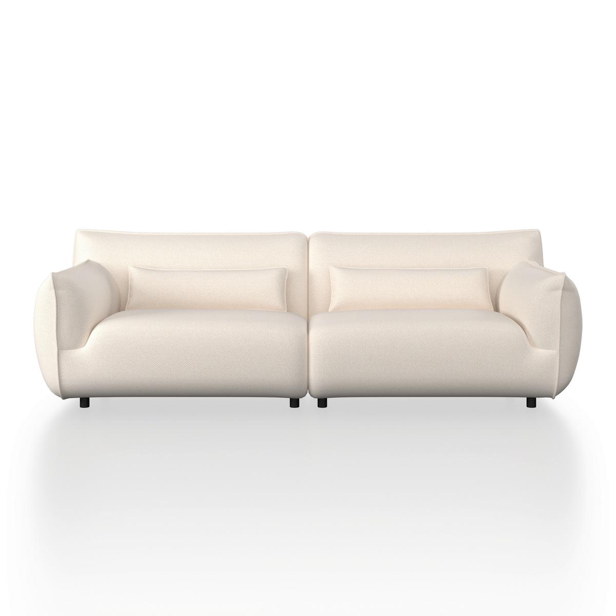 Velika Zofa Clara, Bež - črna/bež, Moderno, kovina/tekstil (284/86/111cm) - Bessagi Home