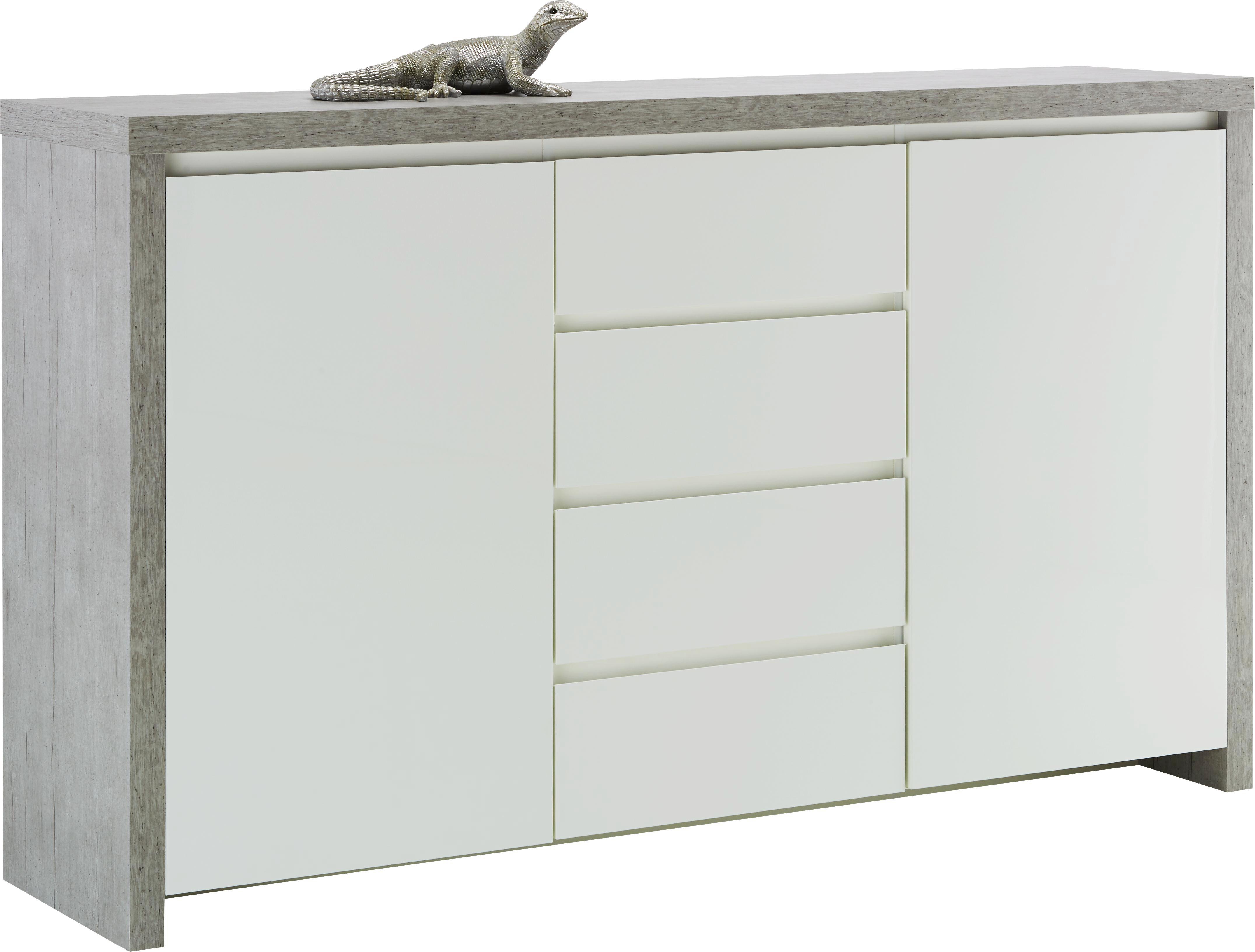 Sideboard In Weiss Hochglanz Betonoptik Online Kaufen Momax