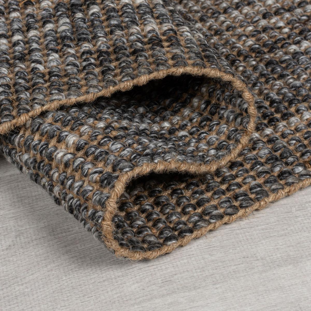 JUTETEPPICH handgewebt WEAVER, einfarbig, Grau, 200 x 290 cm - Grau, Textil (290/200cm) - KADIMA DESIGN