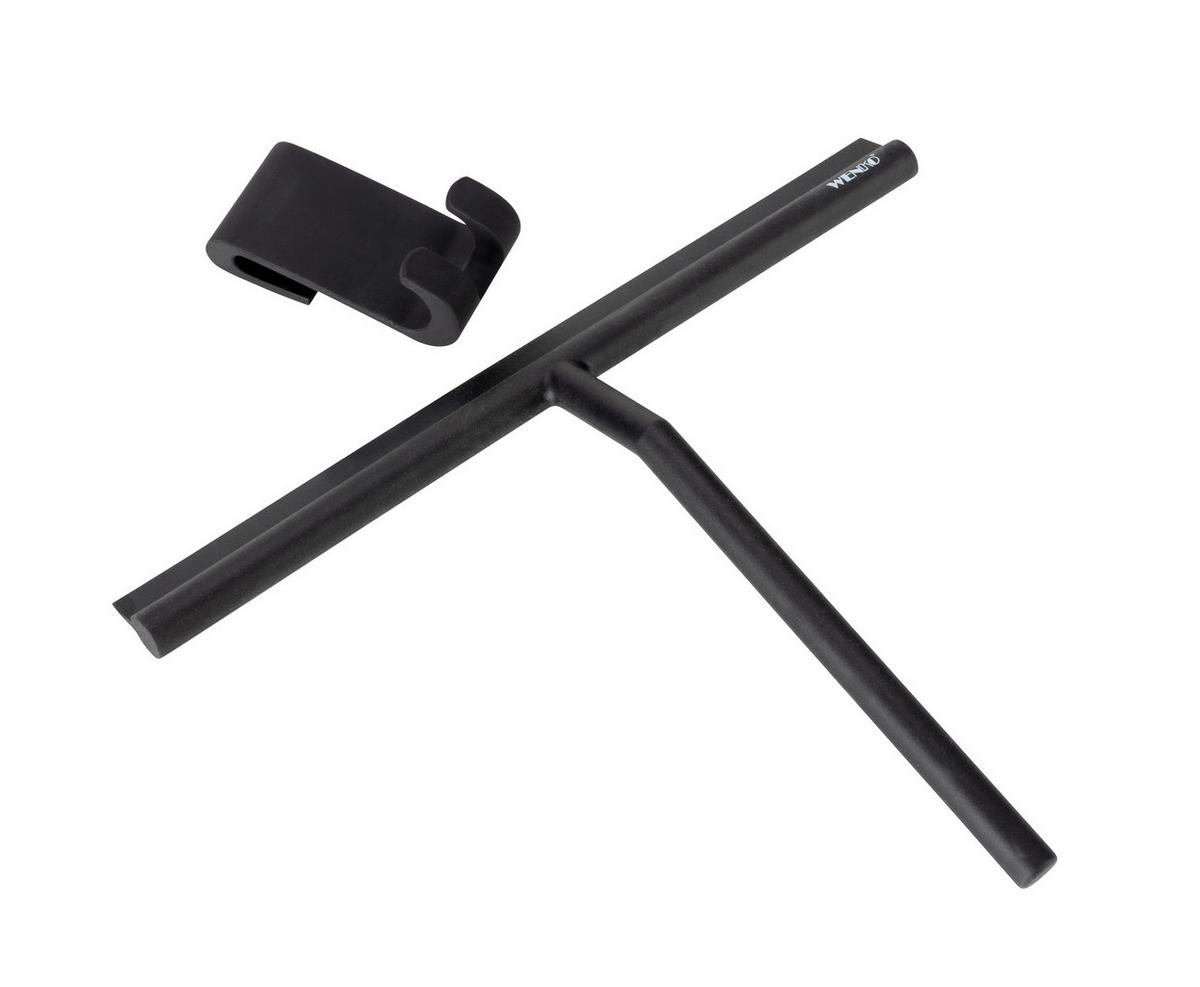 Racletă pentru duș Mola XXL - negru, Basics, plastic/metal (32/30/4,5cm) - Wenko