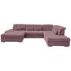 Wohnlandschaft Dalida Brombeere Chenille - Chromfarben/Brombeere, Design, Textil/Metall (195/376/254cm) - Livetastic