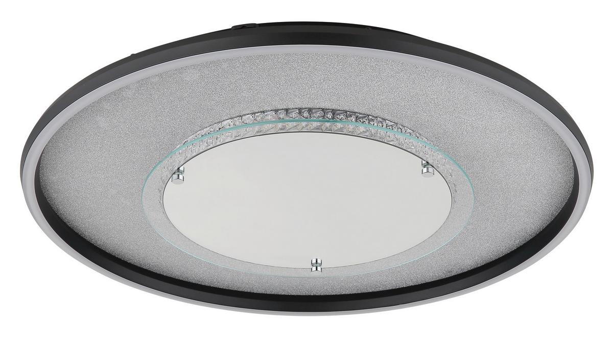 LED Mennyezeti Lámpa 68288d3 Mirrora - fekete/ezüstszínű, Design, műanyag/üveg (51,5/6,8cm) - Globo