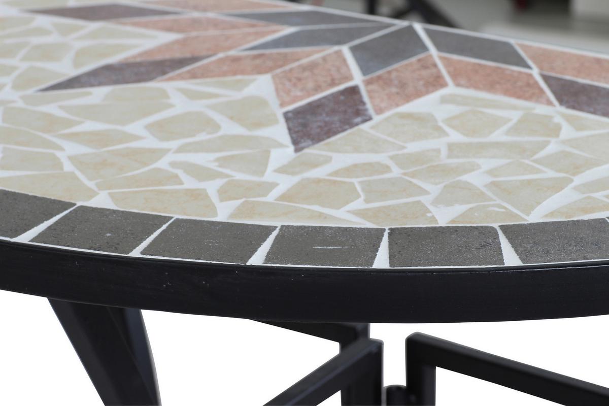 GARTENTISCH 875354 - Multicolor/Schwarz, MODERN, Keramik/Metall (70/35,5/71cm) - Siena Garden