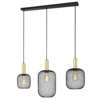 Hängeleuchte Drato Schwarz max. 25 Watt - Goldfarben/Schwarz, MODERN, Metall (81.5/20/120cm) - Mömax