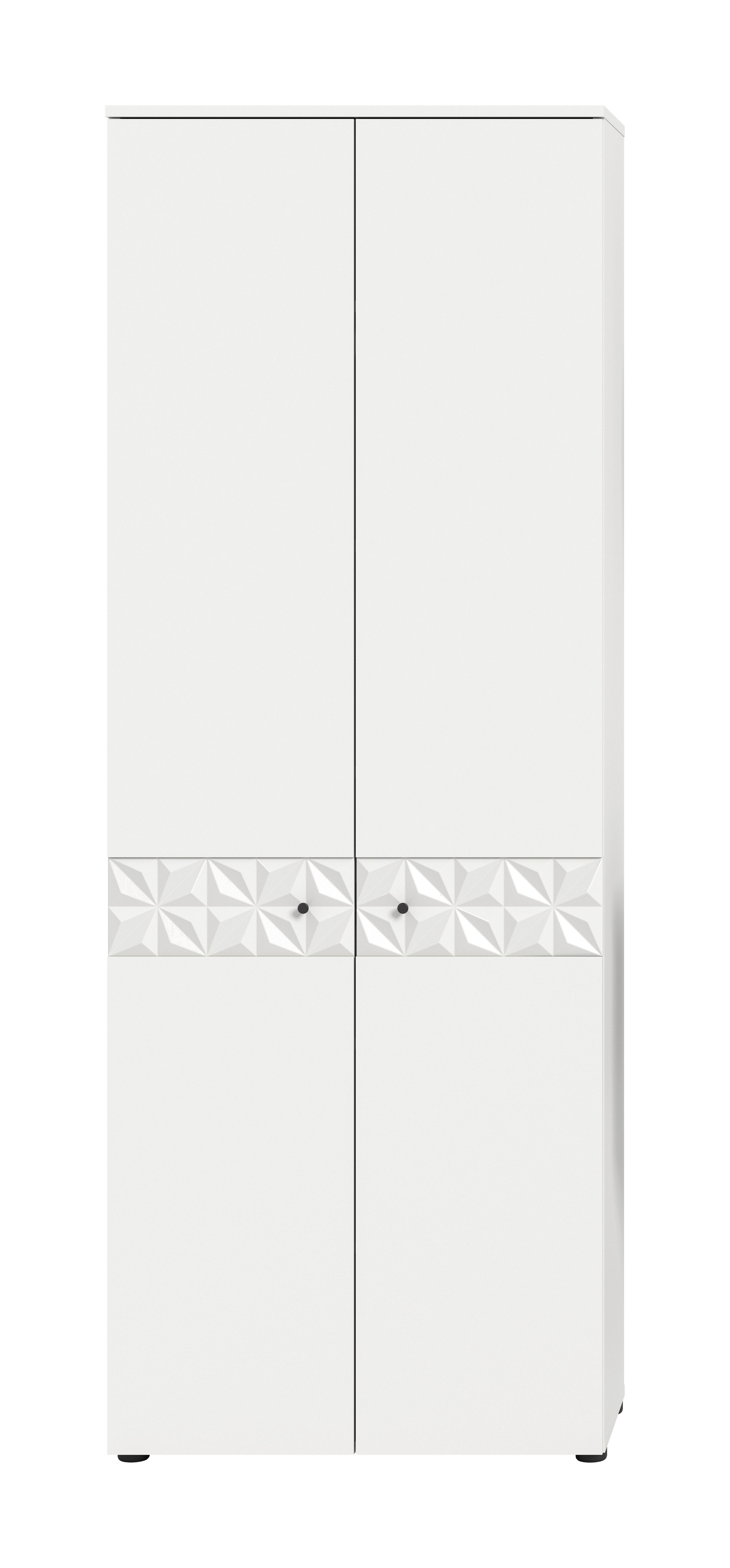 Dulap pentru hol PRISMA - alb, Design, material pe bază de lemn (70,2/192/34,8cm) - Modern Living