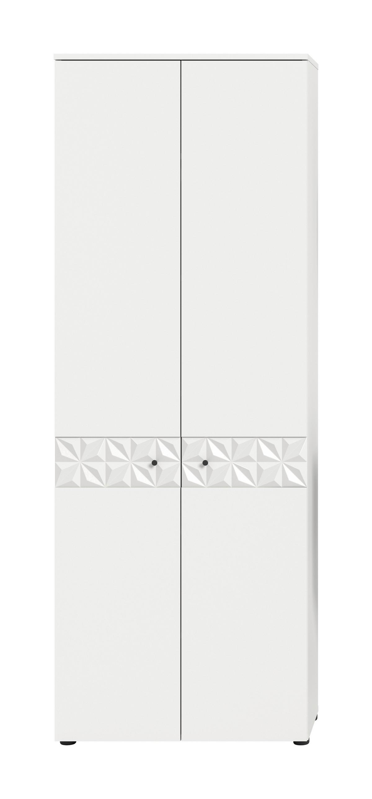 Garderobni Ormar Prisma - bijela/crna, Design, drvni materijal/metal (70,2/192/34,8cm) - Modern Living