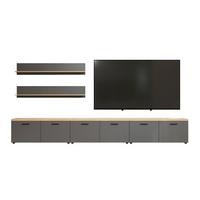 WOHNWAND BAGGIO - Eichefarben/Anthrazit, Design, Holzwerkstoff/Kunststoff (360/180/40cm) - MID.YOU