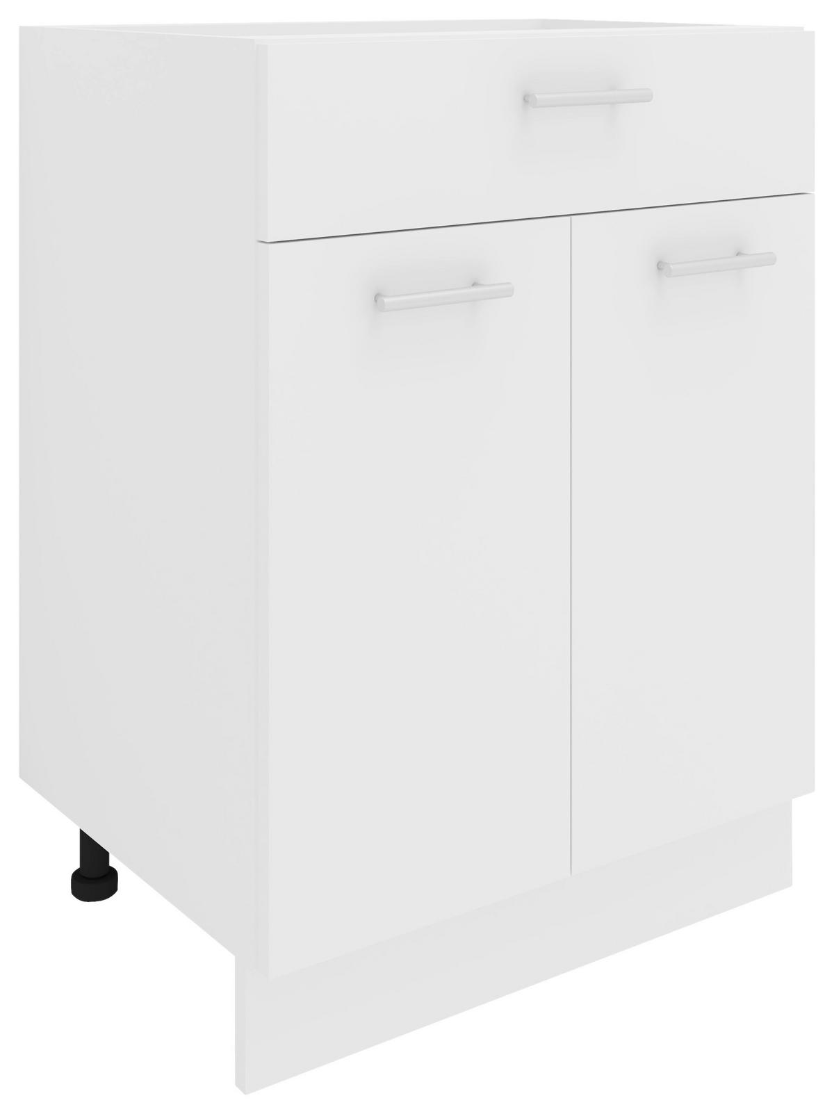 Kuhinjska Spodnja Omarica Esilo, Bela - bela/barve aluminija, Konvencionalno, kovina/leseni material (60/82/46cm) - MID.YOU