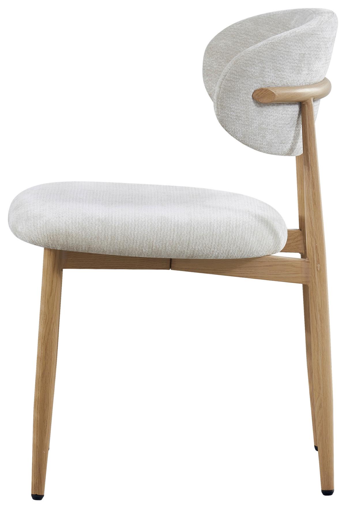 Stuhl Ida Beige ca. 50x80x57cm - Eichefarben/Beige, Design, Holz/Textil (50/80/57cm) - Mömax