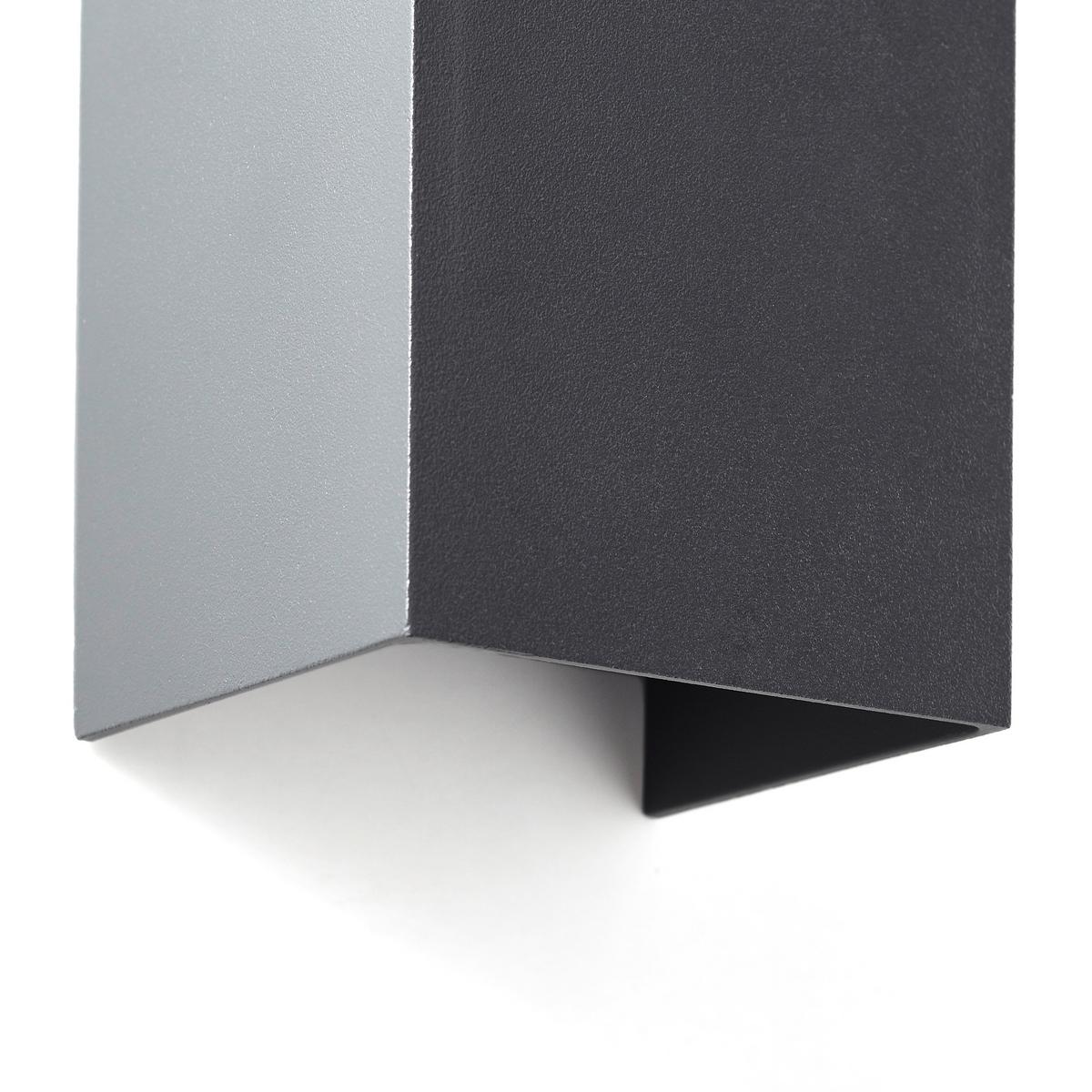 Wandleuchte Hilly Dunkelgrau max. 2x8,3 Watt - Dunkelgrau, Basics, Glas/Metall (6.8/8/13.6cm) - Brilliant
