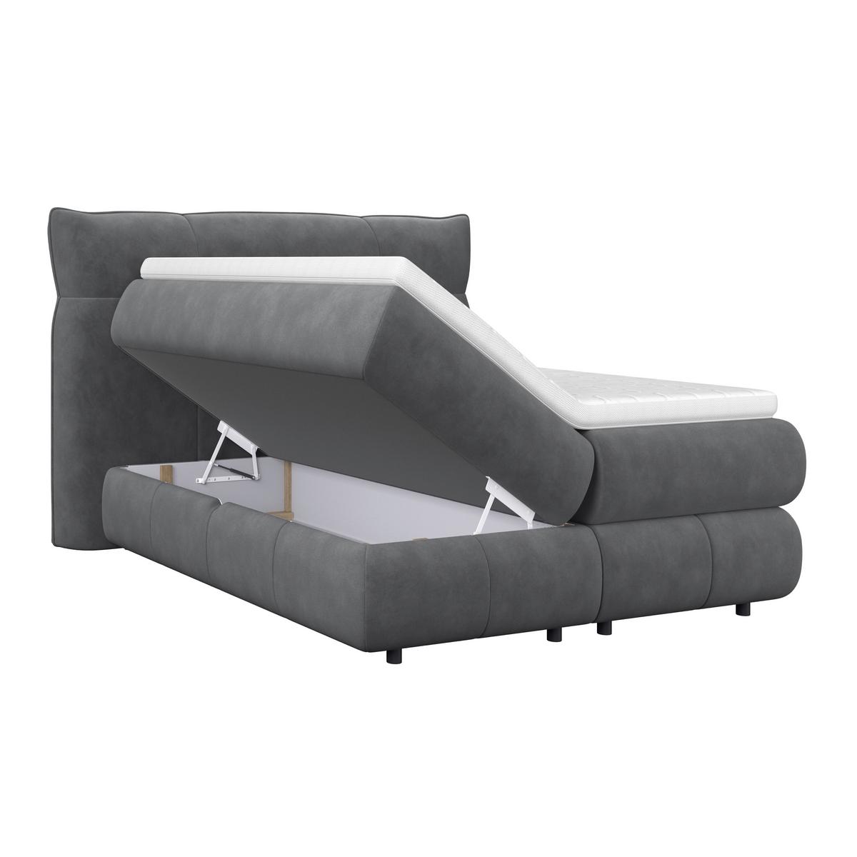 Boxspring Krevet Carmelo - crna/antracit, Trendi, tekstil/plastika (140/200cm) - Premium Living