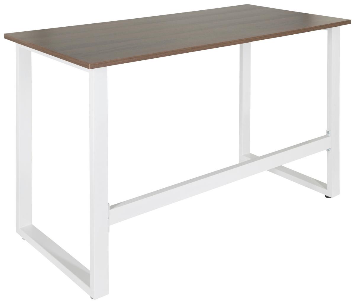 Pisalna Miza Workspace Light I, Bela, Oreh - barva oreha/bela, Basics, kovina/leseni material (120/60/76cm) - MID.YOU