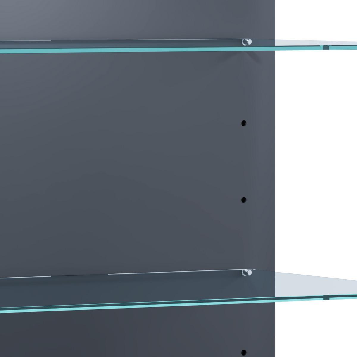 Vitrina Glasol S, Siva - črna/antracit, Moderno, umetna masa/steklo (52/60/35cm) - MID.YOU