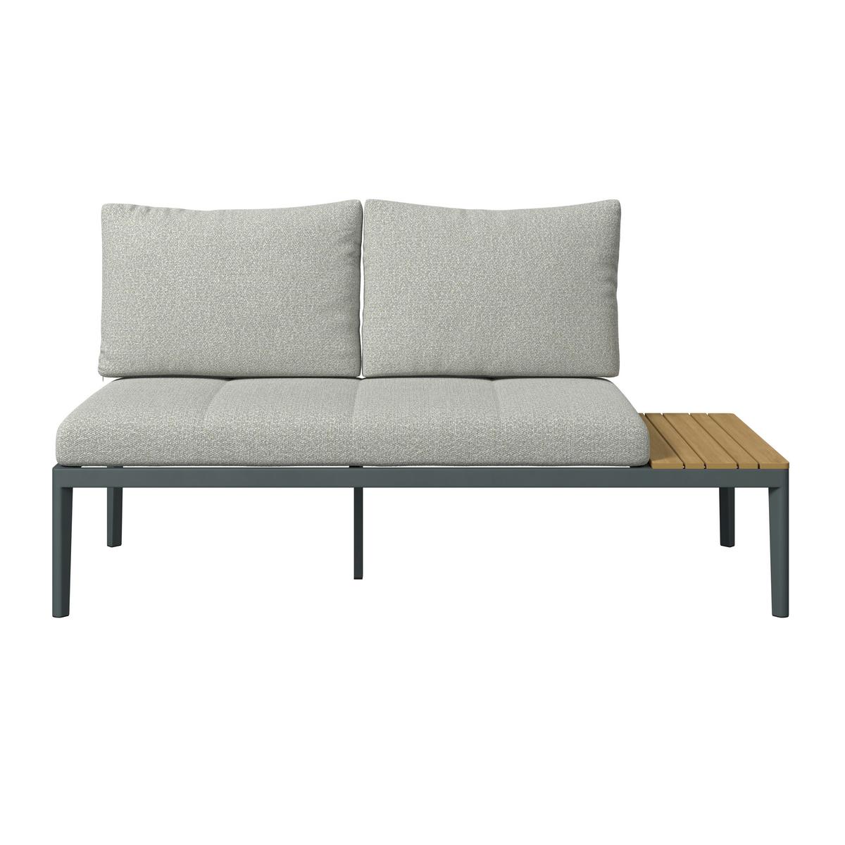 Loungegarnitur Emilia Anthrazit/Natur/Dunkelgr/Beige - Dunkelgrau/Beige, MODERN, Kunststoff/Textil - Mömax