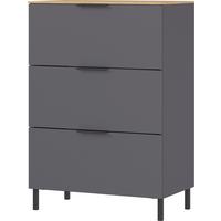 Kommode California in Eichenfarben/Graphit - Eichefarben/Graphitfarben, MODERN, Holzwerkstoff/Metall (68/98/40cm) - Premium Living