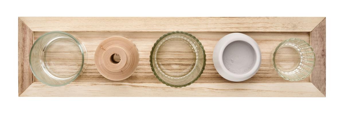 Dekor Tálca Nola Ii - natúr színű/szürke, Basics, kő/Üveg (42/14/11cm) - Modern Living
