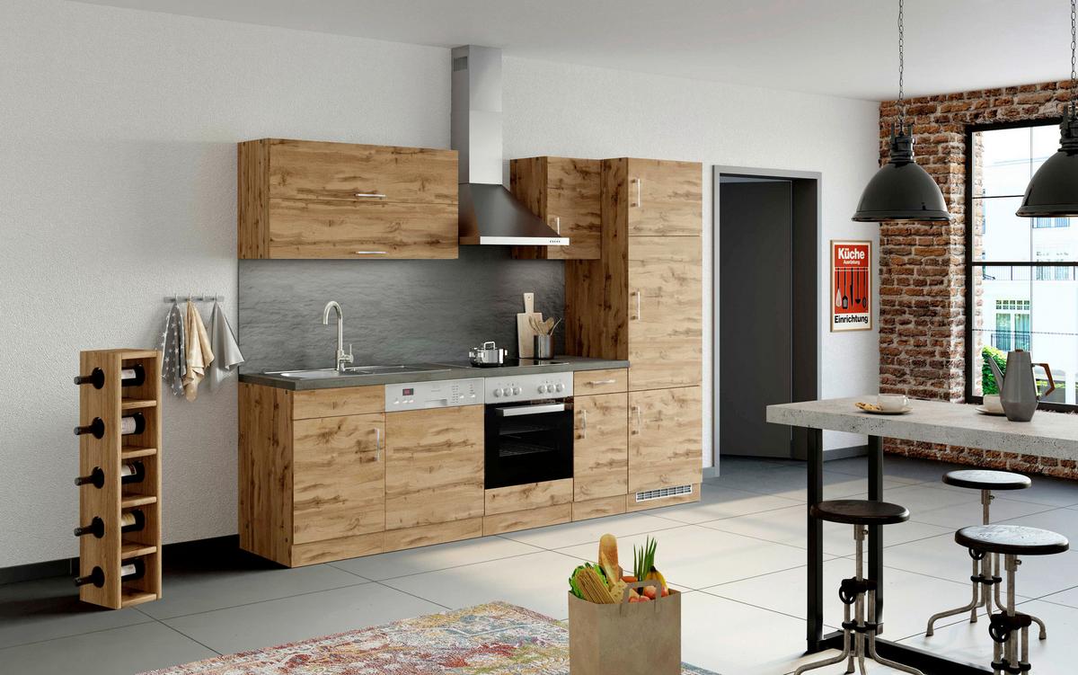 Küchenleerblock Sorrento ohne Geräte ca. 270 cm Eichefarben - Eichefarben/Anthrazit, MODERN, Holzwerkstoff (270/200/60cm) - Held