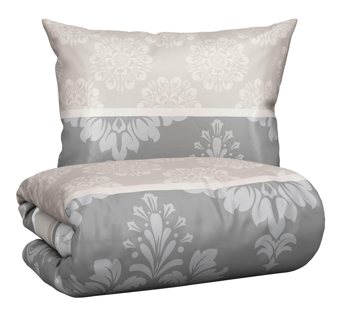 Bettwäsche Yvonne Grau ca. 140x200cm - Grau, KONVENTIONELL, Textil (140/200cm) - Modern Living