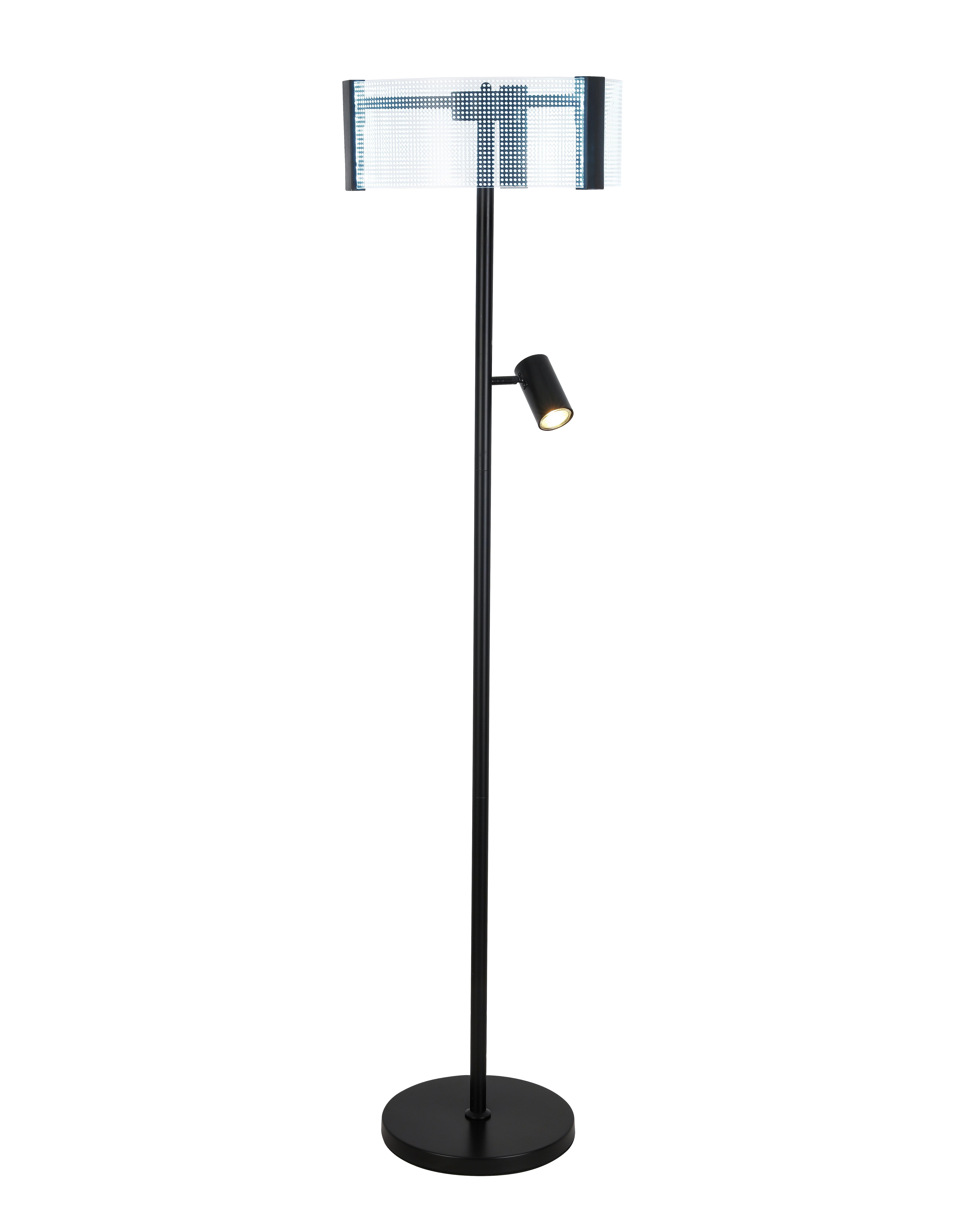 LAMPA STOJĄCA LED MARGE - czarny/biały, Modern, tworzywo sztuczne/metal (40/159cm) - Bessagi Home