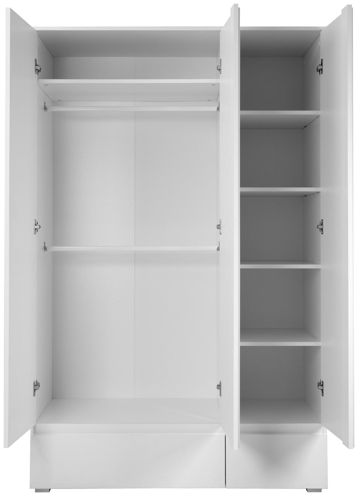 Omara Za Oblačila Image, Bela, 120 Cm - bela, Basics, leseni material (120/191/55cm) - MID.YOU