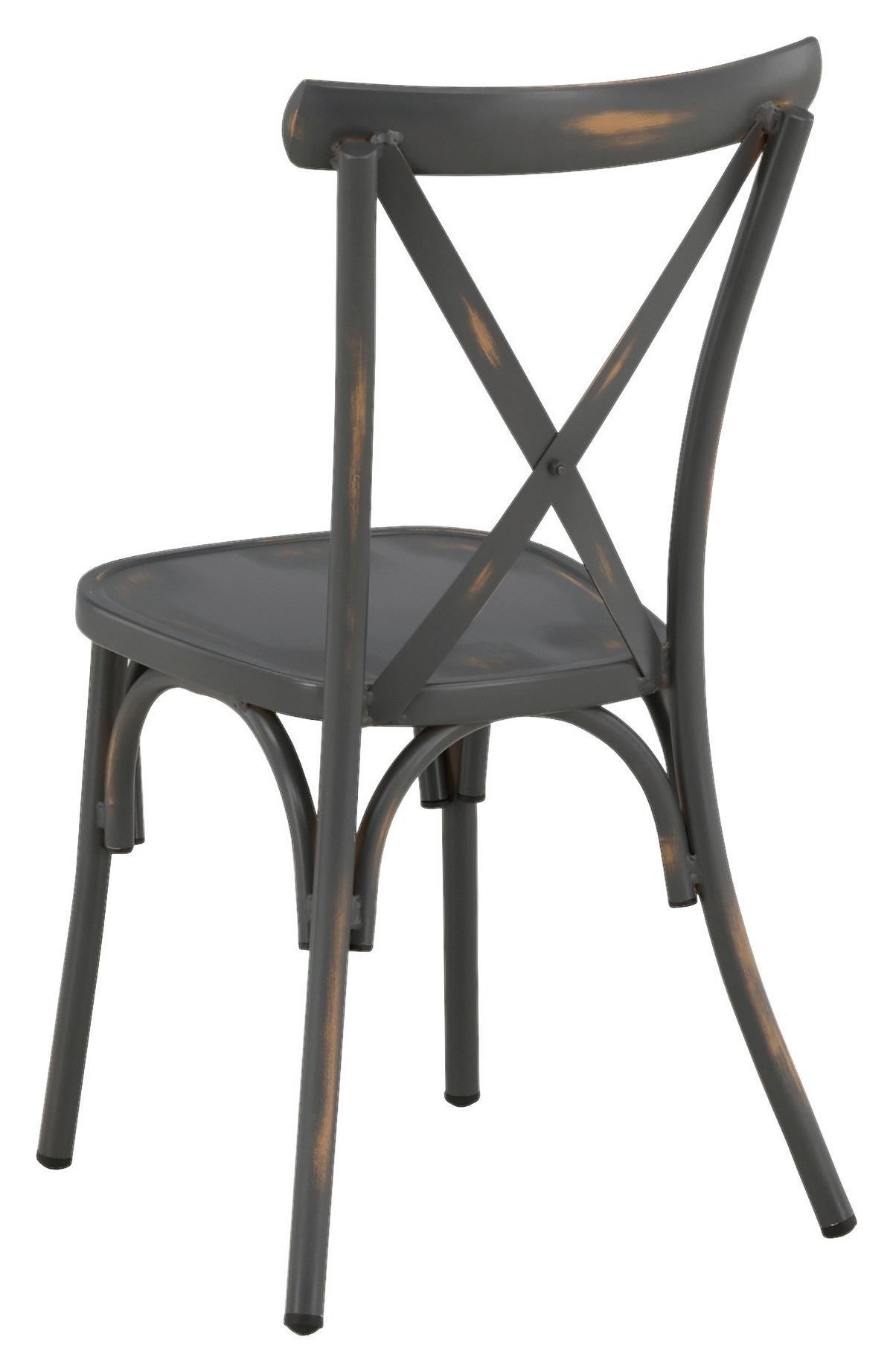 Gartenstuhl 2er-Set Tablas ca. 48x88x48 cm Schwarz - Schwarz, KONVENTIONELL, Metall (48/88/48cm) - Gardenson