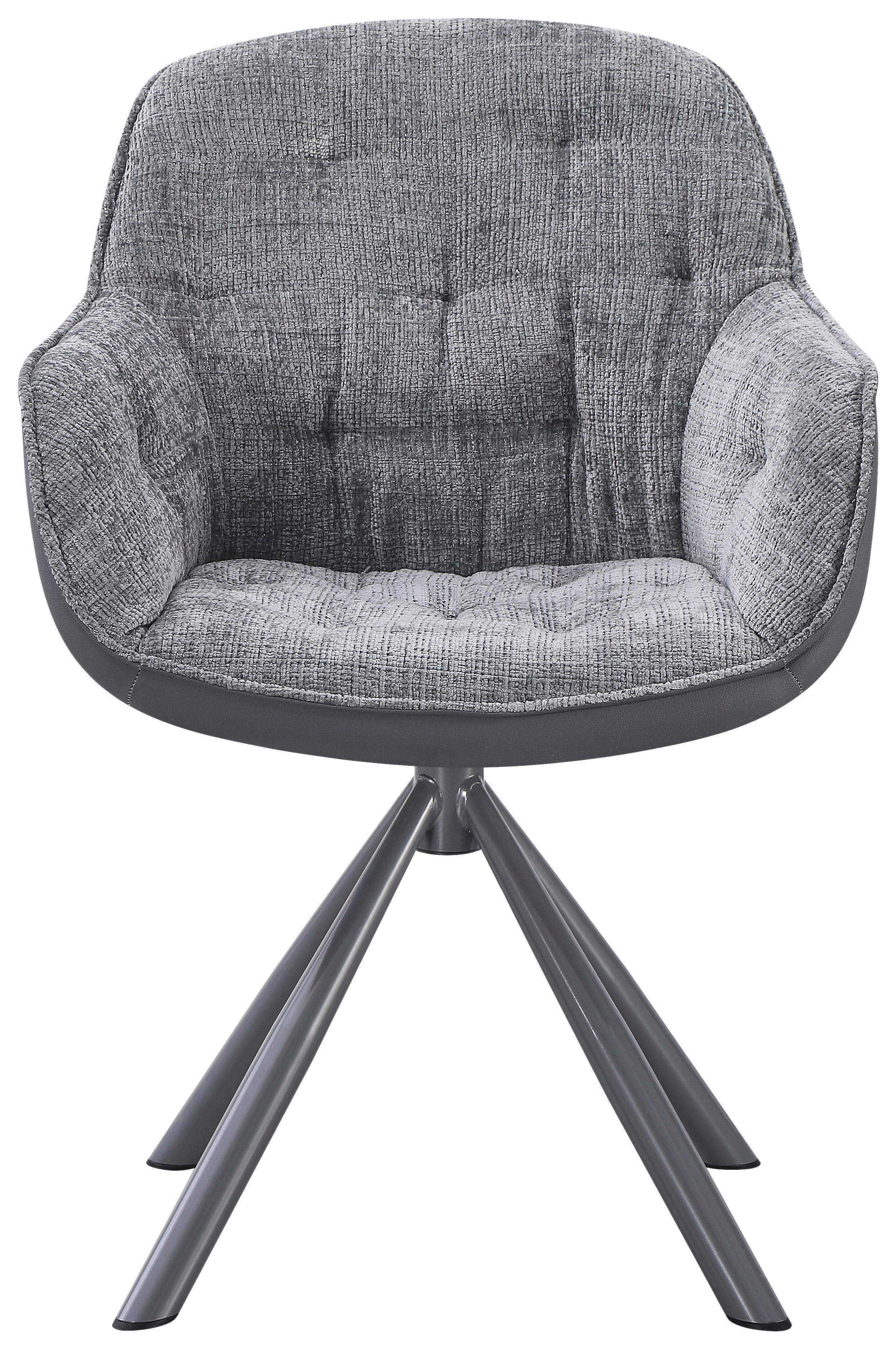 Armlehnstuhl Eileen Grau - Grau, MODERN, Textil/Metall (62/85/61cm) - Mömax