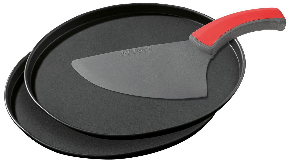 Pizzaset Mario in Schwarz, 3-teilig - Schwarz, KONVENTIONELL, Metall (29cm) - Zenker