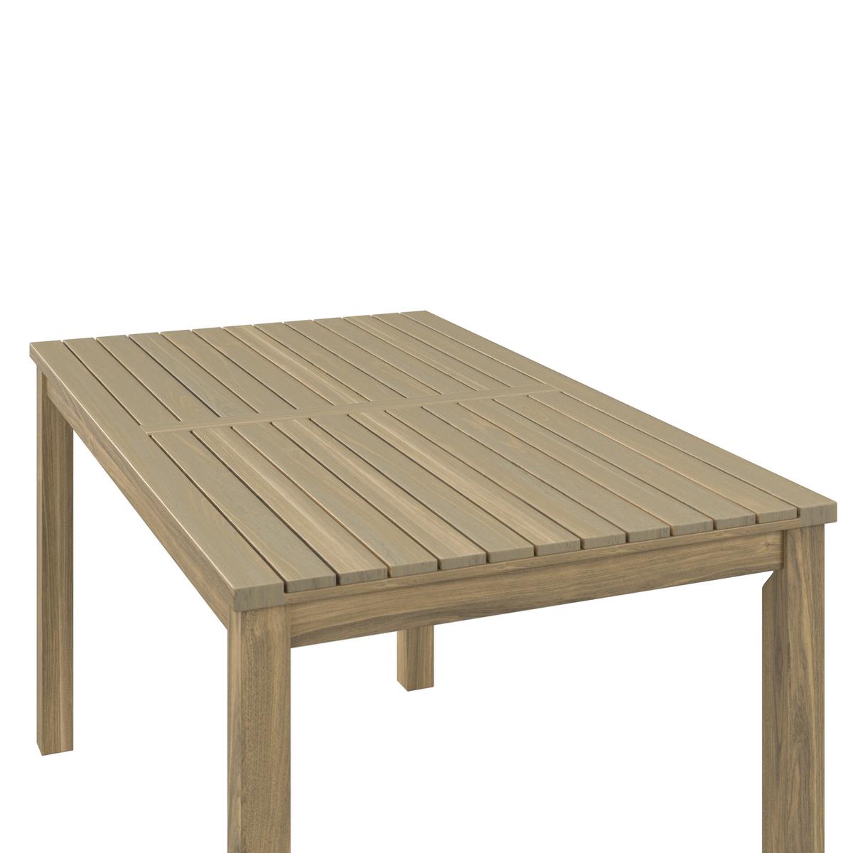 KOMPLET STOŁOWY NA TARAS AROLA - beżowy/kolor akacjowy, Modern, drewno (173/226cm) - Ambia Garden