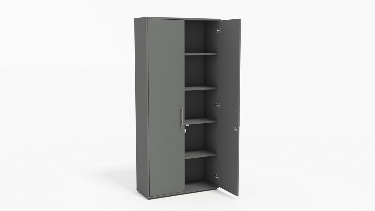 AKTENSCHRANK OFFICE EDITION - SW SET 4 - Anthrazit, MODERN, Holzwerkstoff (128,5/185,6/33cm) - MID.YOU