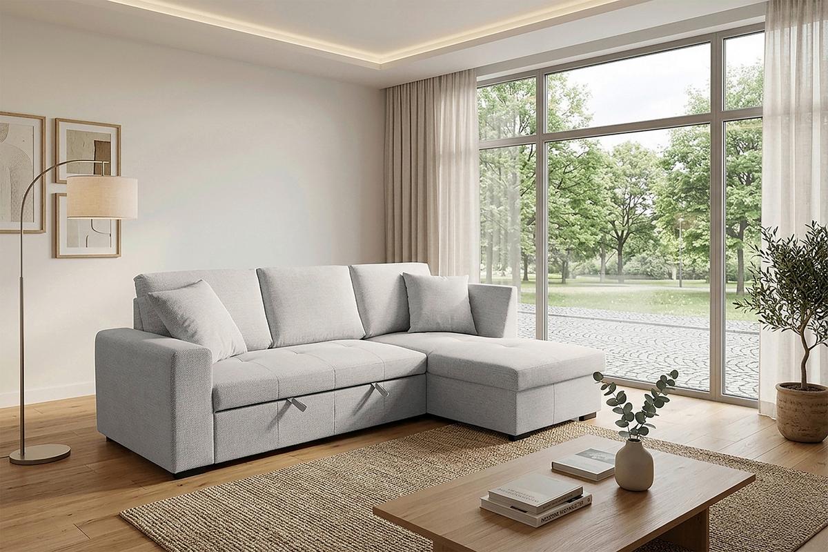 Kutna Garnitura Lukas - krem, Trend, tekstil (239/158cm) - Modern Living