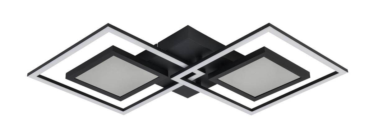 Stropna Led-svetilka Preceval - črna, kovina/umetna masa (41,8/75,3/6,7cm) - Premium Living