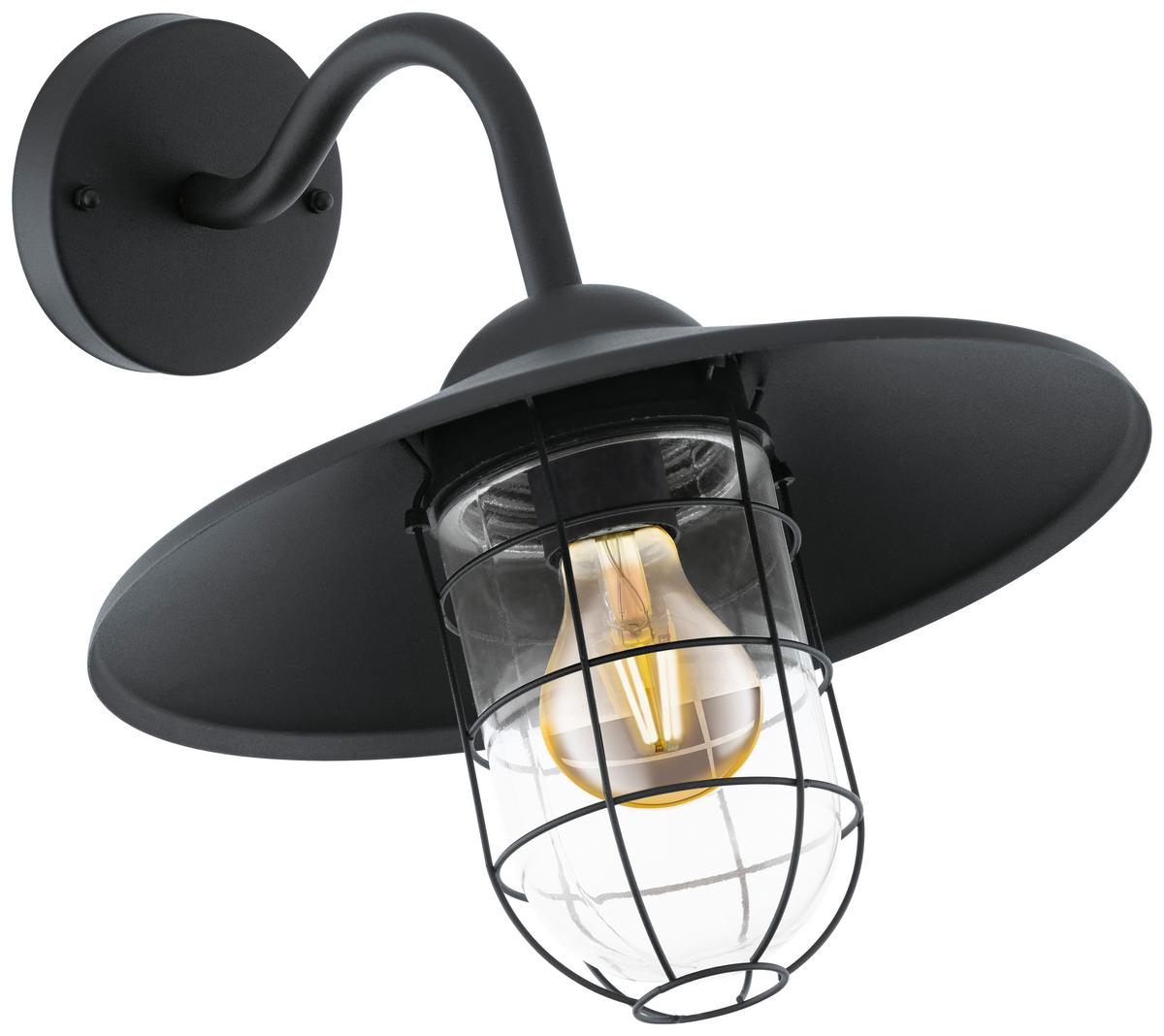 Aussenleuchte 94792 Melgoa - Klar/Zinkfarben, Konventionell, Glas/Metall (30/25/38cm) - Eglo