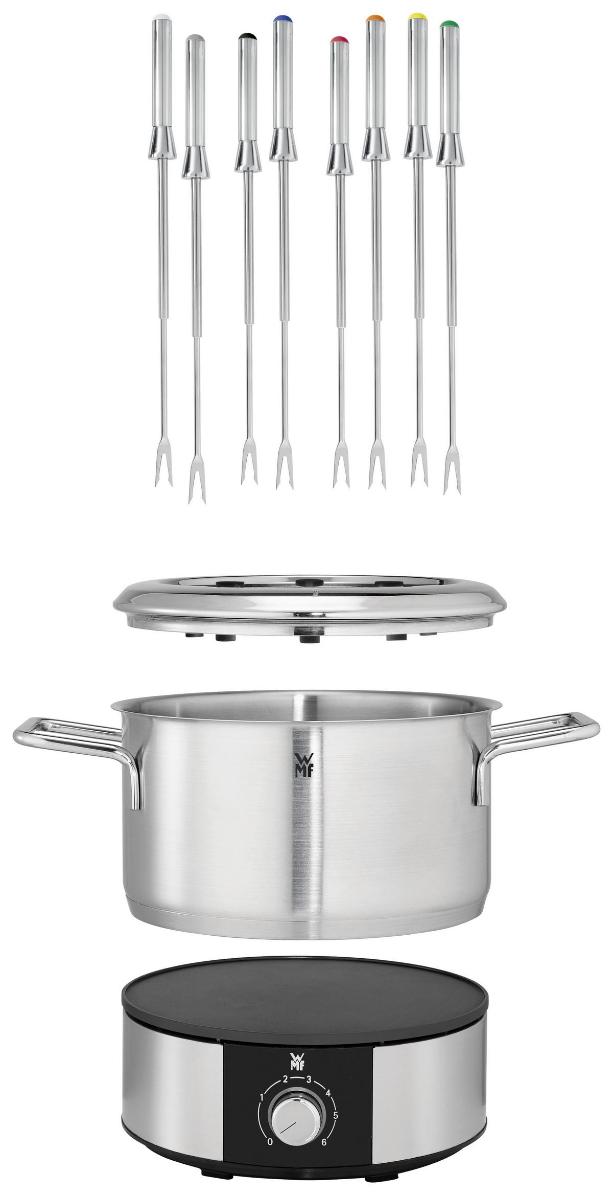 ZESTAW DO FONDUE 04 1513 0011 WMF - kolor srebrny/czarny, Trend, metal (32,5/23,5/25cm) - WMF