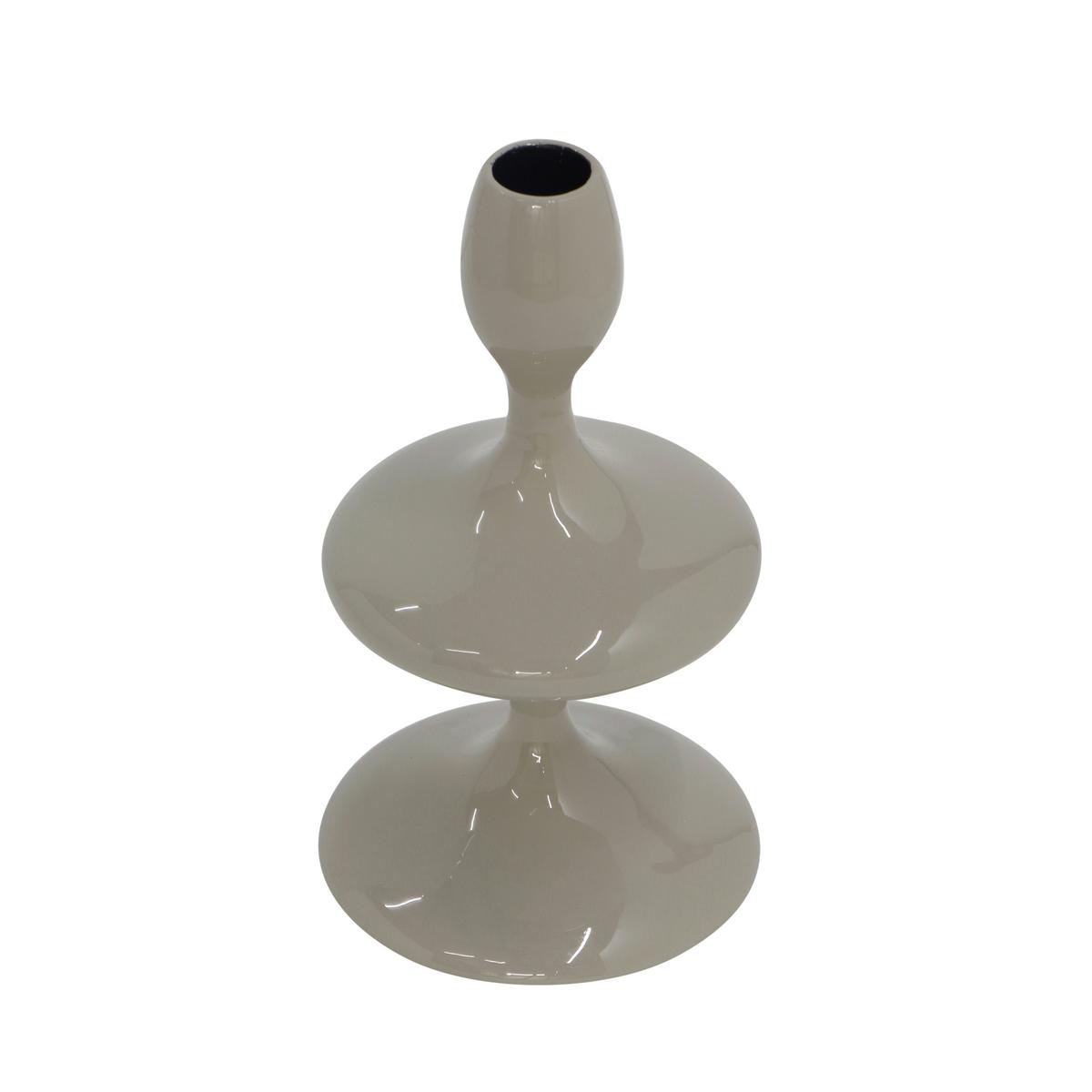 Stabkerzenhalter Laureen Grau - Grau, Basics, Metall (11/19,5/11cm)