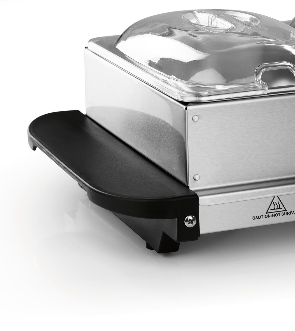 PODGRZEWACZ BUFETOWY 16442 - kolor srebrny/czarny, Basics, tworzywo sztuczne/metal (54,6/14,7/27,8cm) - GOURMETMAXX