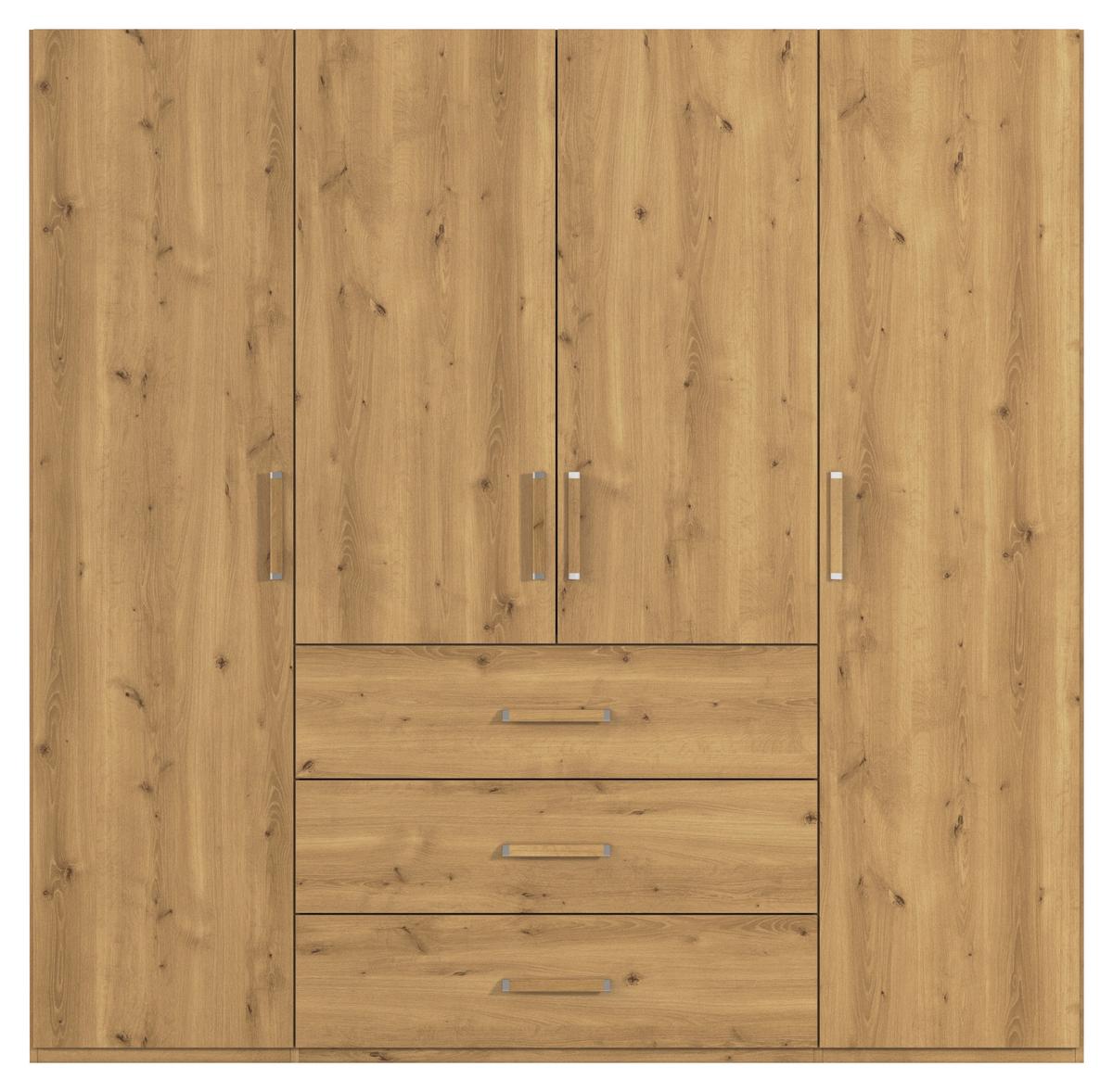 Omara S Klasičnimi Vrati Evelyn, Barva Hrasta - barve hrasta, Design, umetna masa/leseni material (201/197/60cm) - Novel