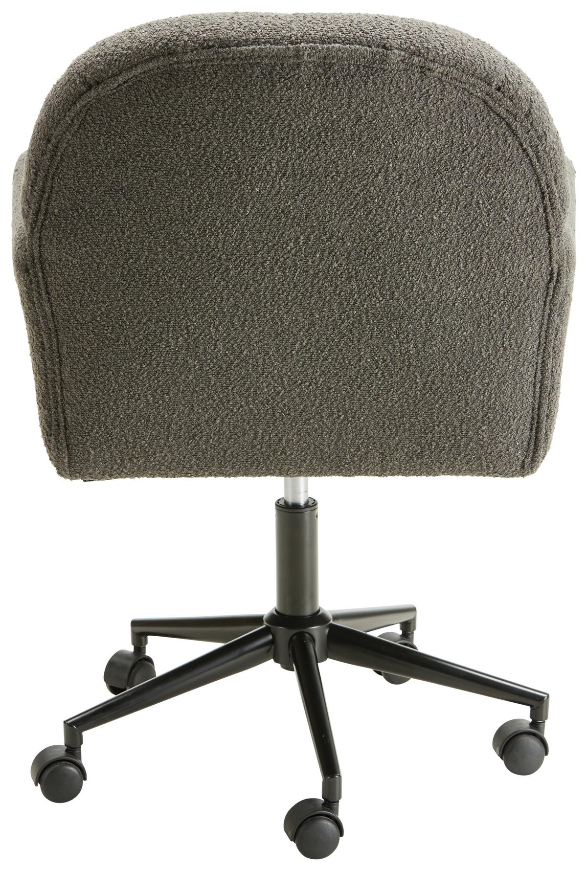 Drehstuhl in Grau - Schwarz/Grau, Romantik / Landhaus, Holz/Kunststoff (65/89-99/63cm) - Zandiara