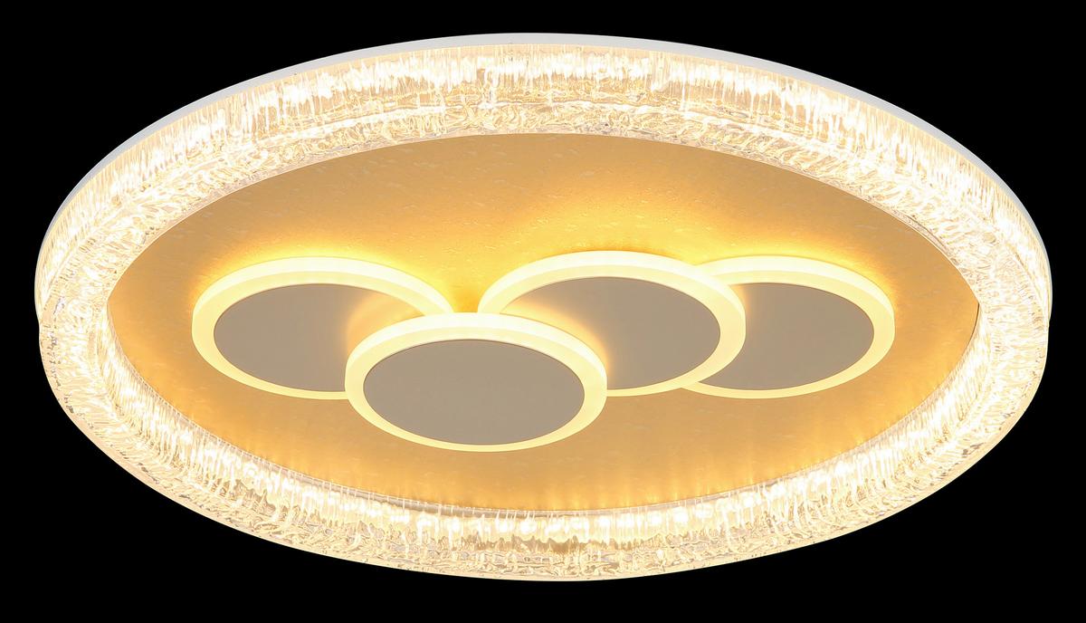 Led-deckenleuchte 48476-40r Loraine - Klar/Weiss, Design, Kunststoff/Metall (49,5/7cm) - Globo