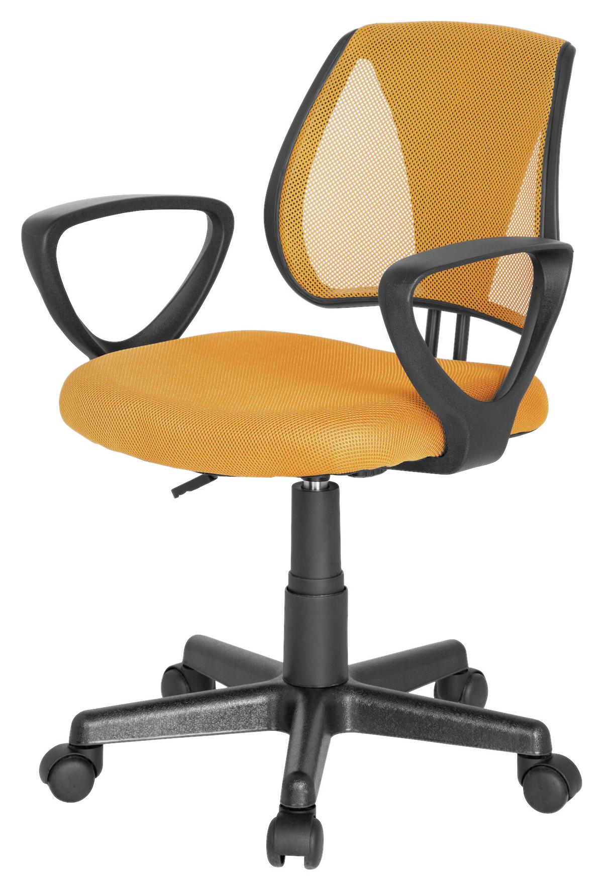 Jugenddrehstuhl Kiddy CD ca. 58x75-92x45 cm Orange - Schwarz/Orange, Basics, Kunststoff (58/75-92/45cm) - MID.YOU