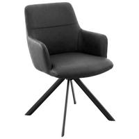 Karosszék Bőr Josy - fekete, Design, bőr/fém (57/86/61cm) - Mömax