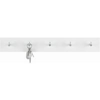 Stenski Obešalnik Eddy 5, Barva Hrasta, Barva Kroma - barve kroma/bela, Konvencionalno, kovina/leseni material (57/8/5cm) - Mömax
