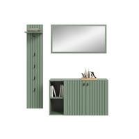 Predsoba Station, Sivozelena, 3-Delna - sivozelena, Design, leseni material (152/192/37cm) - MID.YOU