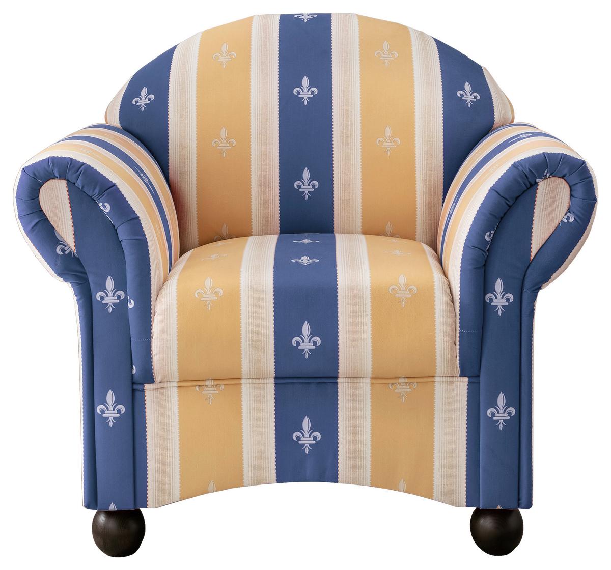 Relaxsessel Torello Blau Mikrofaser - Blau/Wengefarben, KONVENTIONELL, Holz/Textil (90/84/80cm) - Livetastic