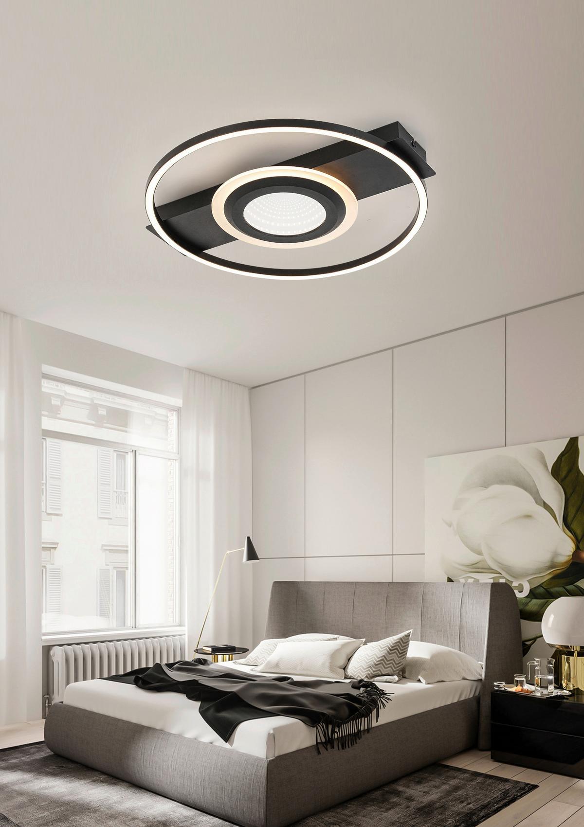 LAMPA SUFITOWA LED JESSY - czarny, Trend, tworzywo sztuczne/metal (42/40/6cm) - Novel