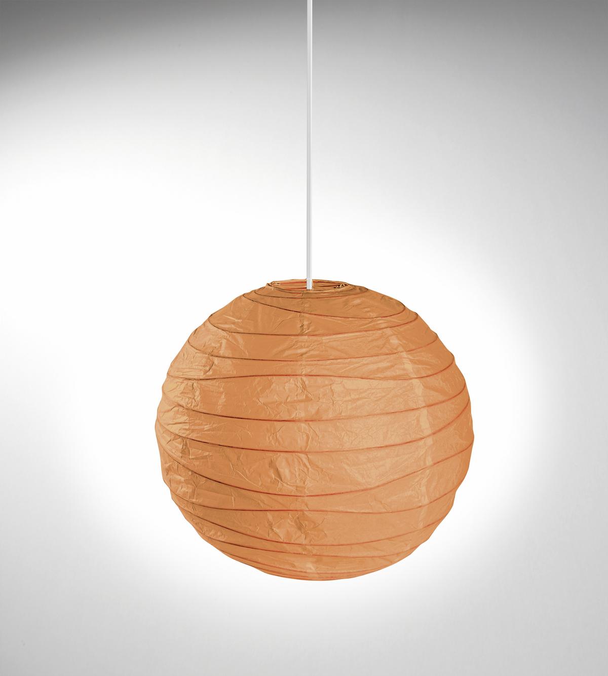 Leuchtenschirm Valentina aus Papier in Orange - Orange, KONVENTIONELL, Papier/Metall (50cm) - Modern Living