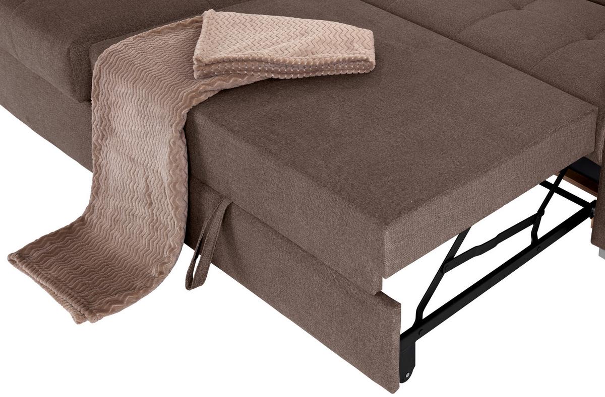 Kutna Garnitura Perry - srebrne boje/smeđa, Design, tekstil/drvo (183/292cm) - Modern Living