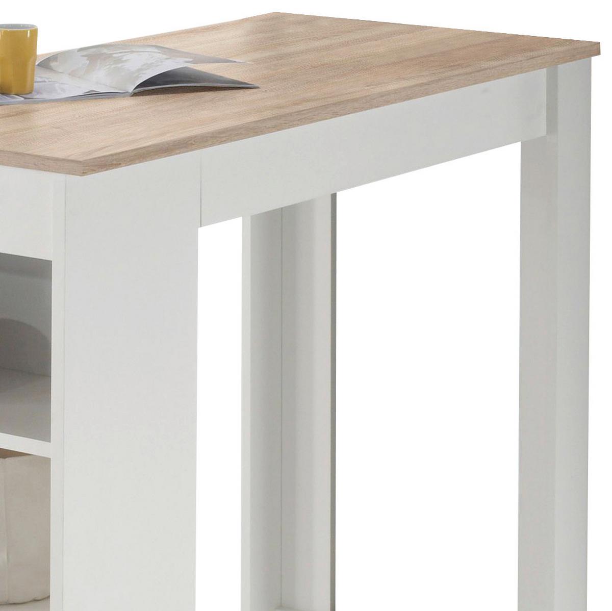 STÓŁ BAROWY MOJITO - kolor dębowy/biały, Design, materiał drewnopochodny (115/50/103cm) - MID.YOU
