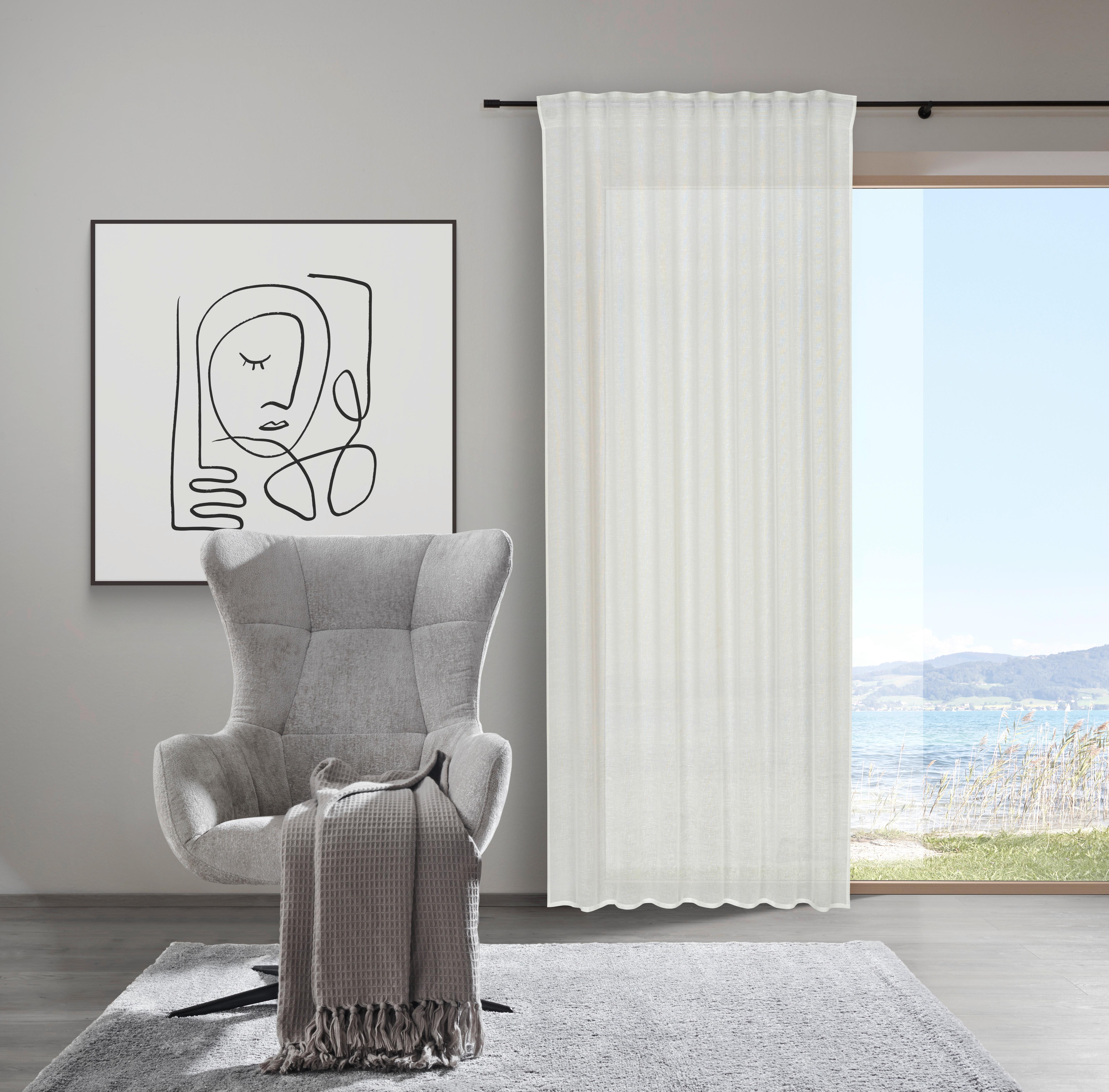 GARDINLÄNGD SIGRID -AKT- -EXT- - vit, Romantik / Lanthus, textil (140/245cm) - Premium Living