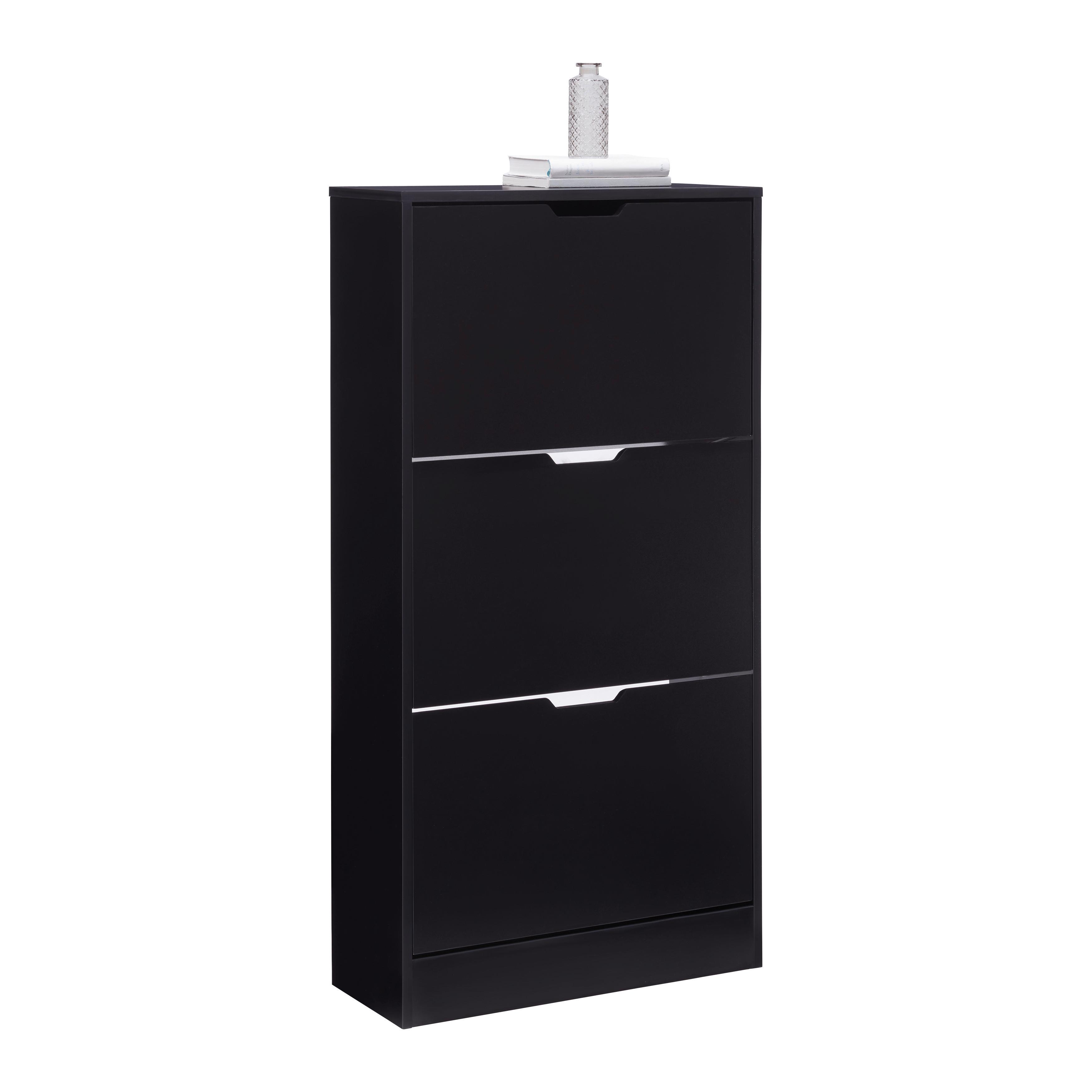 Omarica Za Čevlje Rudi, Črna - črna, Konvencionalno, leseni material (60/118/24cm) - Mömax